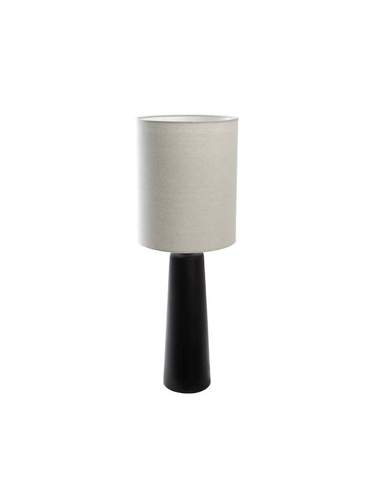 Espiel Ceramic Table Lamp E27 with White Shade and Black Base