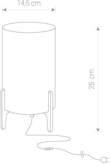 Nowodvorski Rocket Grey Ξύλινο Πορτατίφ για Ντουί E27 με Γκρι Καπέλο και Καφέ Βάση