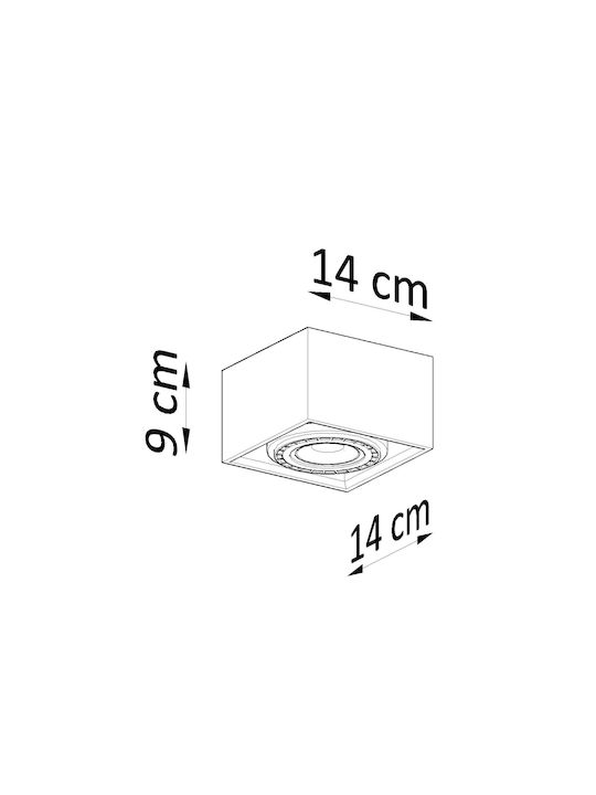 Sollux Quatro 1 Μονό Σποτ με Ντουί GU10 σε Γκρι Χρώμα