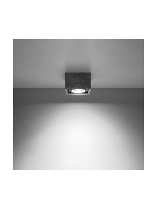 Sollux Quatro 1 Μονό Σποτ με Ντουί GU10 σε Γκρι Χρώμα