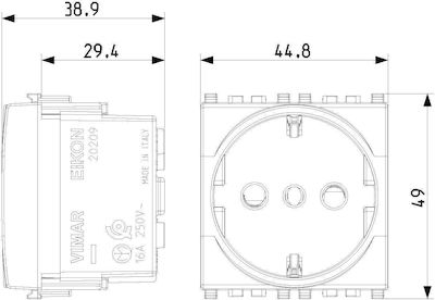 Vimar Single Power Socket White