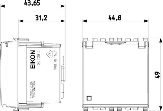 Vimar Eikon Power Socket Gray 1pcs