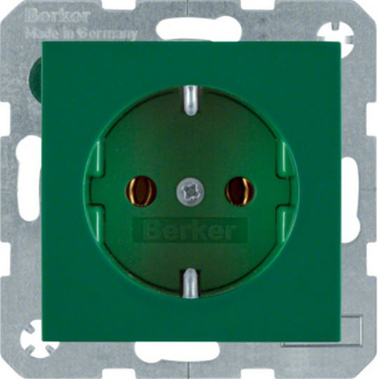 Hager Berker S.1 Single Mortice Πρίζα Ρεύματος Verde 1buc