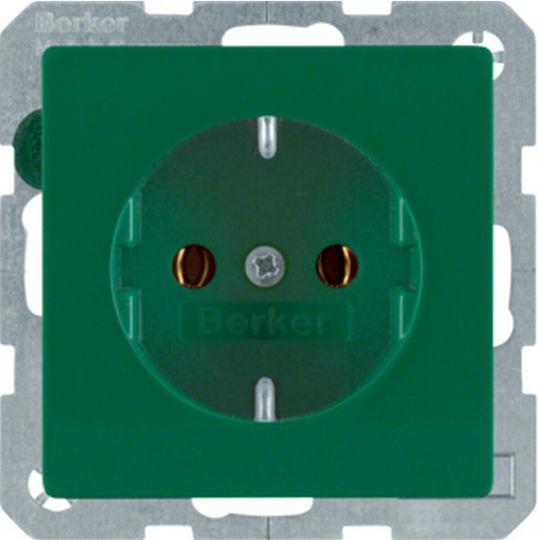 Hager Berker Q.1 Power Socket Green 1pcs