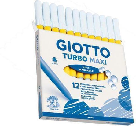 Giotto Turbo Maxi Washable Drawing Markers Thick Set 12pcs 001114041