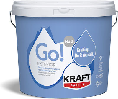 Kraft Go Exterior Plastic Acrilyc Paint for Exterior Use White 3lt