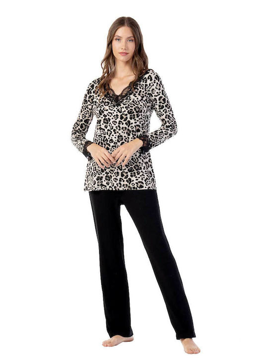 Secret Point Winter Damen Pyjama-Set Baumwolle ''''''