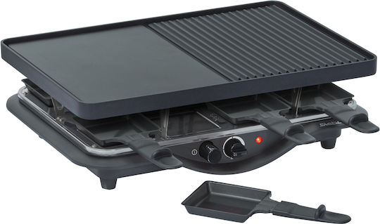 Steba RC 28 Tabletop Electric Grill Raclette Aluminium Smooth and Ribbed Plate 1400W with Adjustable Thermostat 45cmx30cmcm