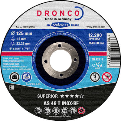 Dronco Δίσκος Κοπής AS 46 T Inox Cutting Disc Metal Hole Diameter 115mm 1pcs