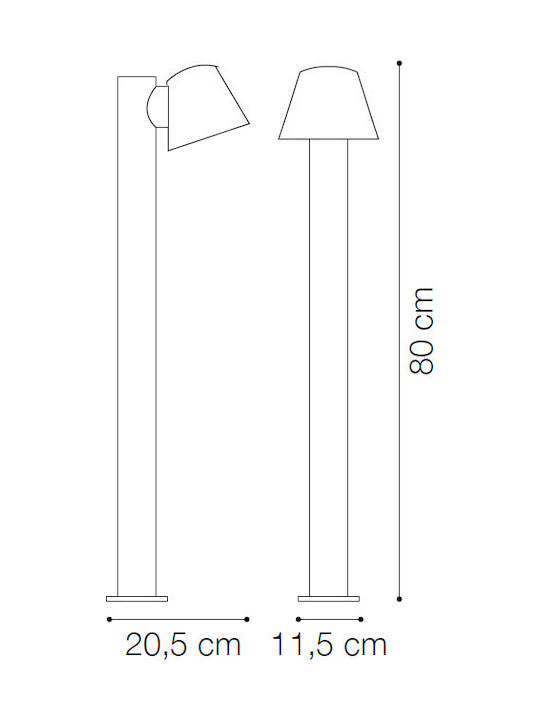 Ideal Lux Gas Outdoor Floor Lamp Small Post 35W IP43 for GU10 Socket Gray