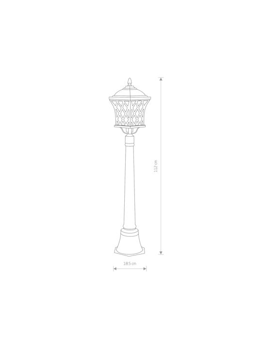 Nowodvorski Outdoor Floor Lamp Small Post 60W IP23 for E27 Socket Black