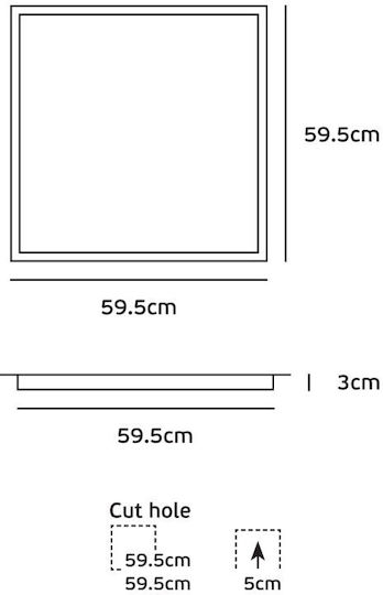 VK Lighting Χωνευτό LED Panel