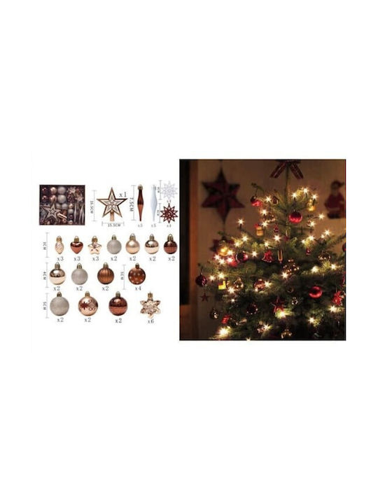 Christmas Ball Ornament Gold 58pcs