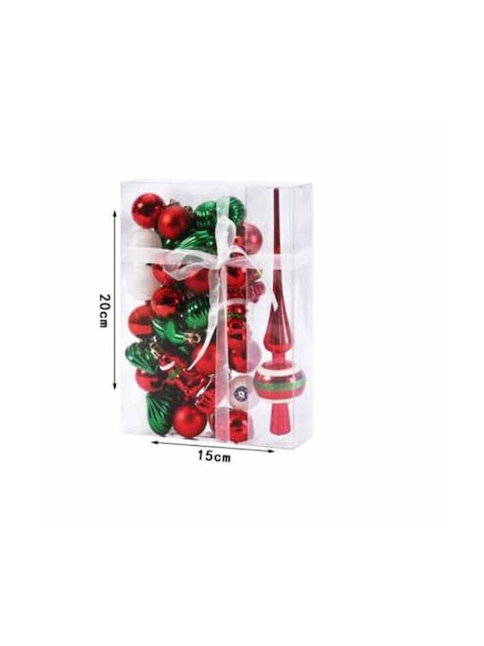 Weihnachtshänger Kugel Ornament Rot Set 34Stück