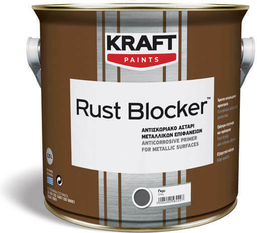 Kraft Rust Blocker Primer Anticorrosive Primer for Metallic Surfaces Grey Suitable for Metal 0.375lt