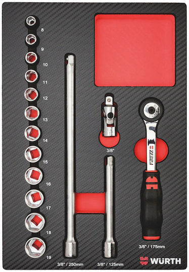 Wurth Wurth Ratschen- und Steckschlüssel-Set 3/8" 16 Stück