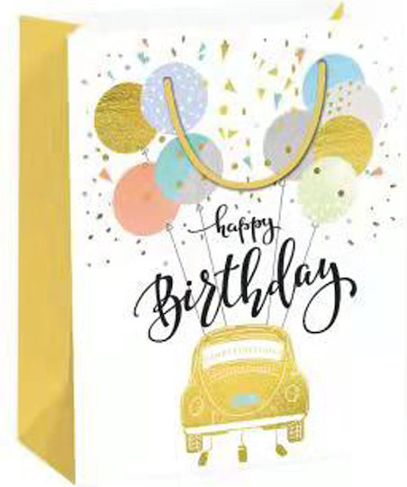 Cosmofan HAPPY BIRTHDAY Χάρτινη Τσάντα για Δώρο Πολύχρωμη