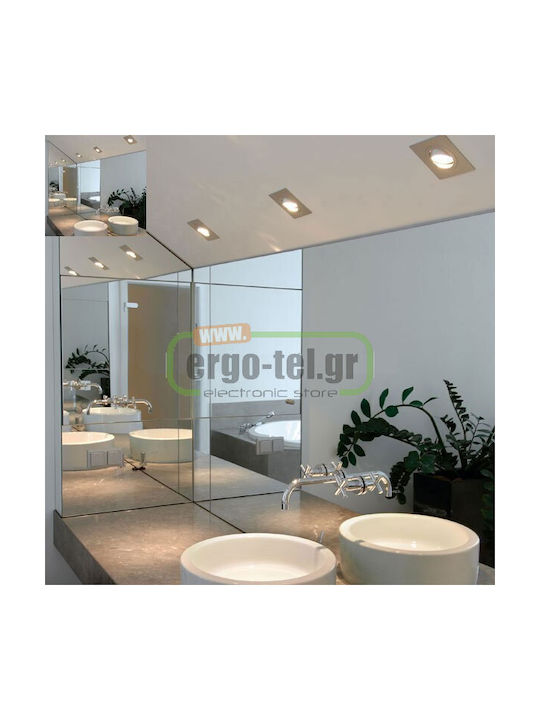 Adeleq Square Metallic Recessed Spot with Socket GU10 Copper 1pcs