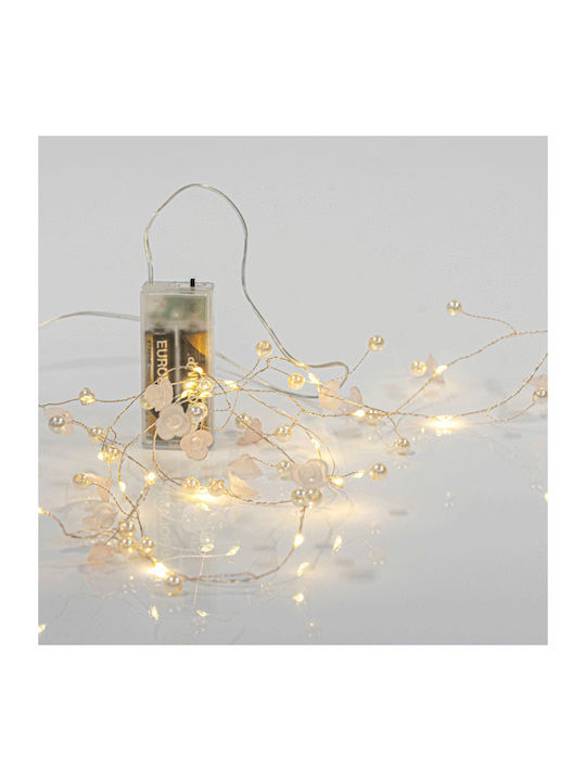 20 Lights LED 1.9m. Warm White Battery in String 1pcs