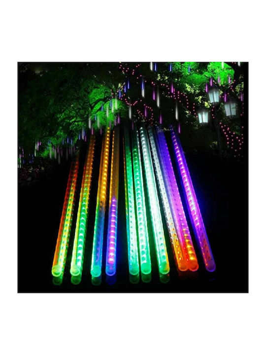 20 Lumini de Crăciun LED Colorate de tip Ploaie Luminițe de Crăciun în formă de ghețari rezistente la apă, 8 tuburi x 50cm