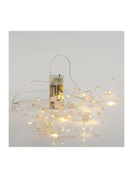 20 Lights LED 1.9m. Warm White Battery in String 1pcs 20 Lights LED 1.9m. Warm White Battery in String 1pcs