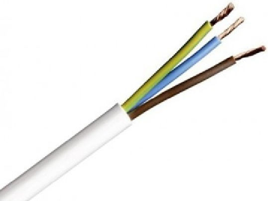 Nexans Power Cord with Cable Properties 3x4mm² in White Colour 1m Flexible