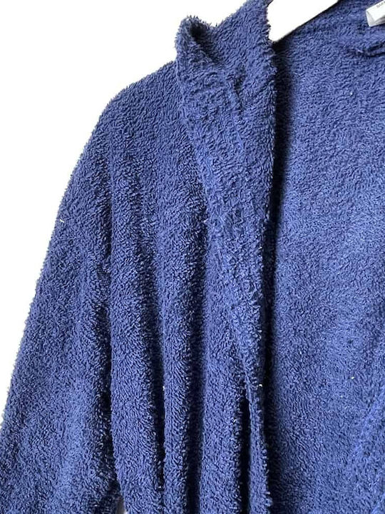 Irge Winter Women's Cotton Robe Dark Blue