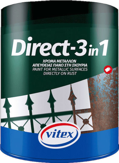 Vitex Χρώμα Αντιδιαβρωτικό Διαλύτου Direct-1 0.75lt Μαύρο Γυαλιστερό
