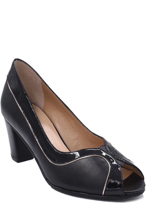 Milaneza Peep Toe Pantofi cu toc Negru