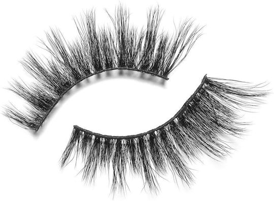 Eylure Luxe False Eyelashes 3D D Curl Black Princess with Glue