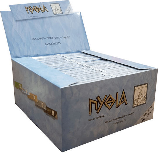 Pythia Светлосиньо Листчета за свиване на цигари King Size с Тръбички 32 листове 24бр