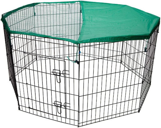 Glee Extensibil Parc pentru Câini Octagon 91x61x8εκ. din Metal de Culoare Negru 91 x 61cm