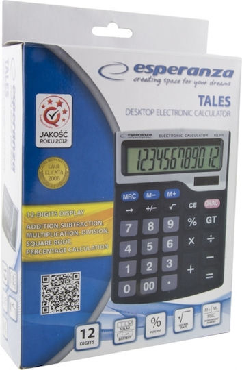 Esperanza Tales Calculator 12 Cifre în Culoarea Negru 1buc