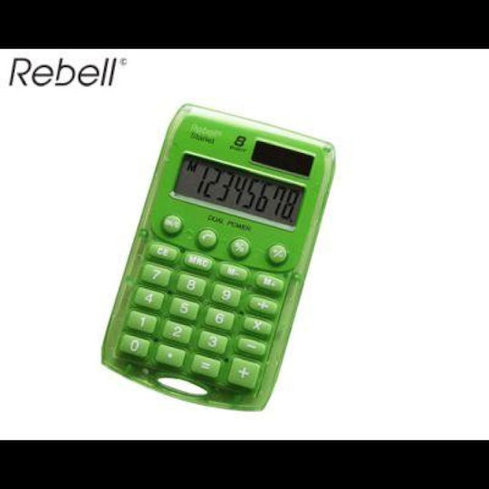 Rebell Restarletg Handheld 8 digits Calculator Pocket 8 Digits in Green Color