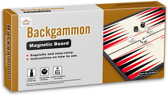 Perfectoys Magnetisch Backgammon Holz mit Schachfiguren 32x32cm