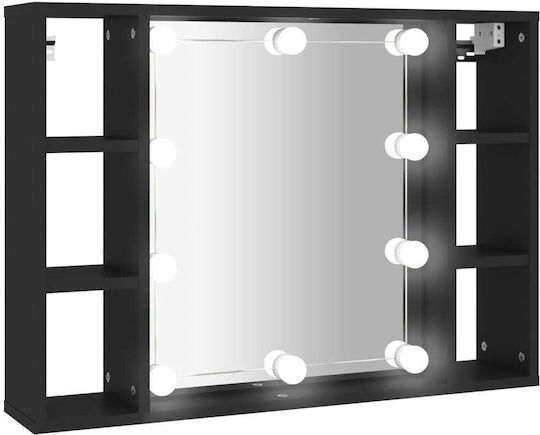 vidaXL 808856 Καθρέπτης Led από Πλαστικό με Ντουλάπι & Υποδοχή Λαμπτήρα 76x55cm Μαύρος vidaXL 808856 Καθρέπτης Led από Πλαστικό με Ντουλάπι & Υποδοχή Λαμπτήρα 76x55cm Μαύρος