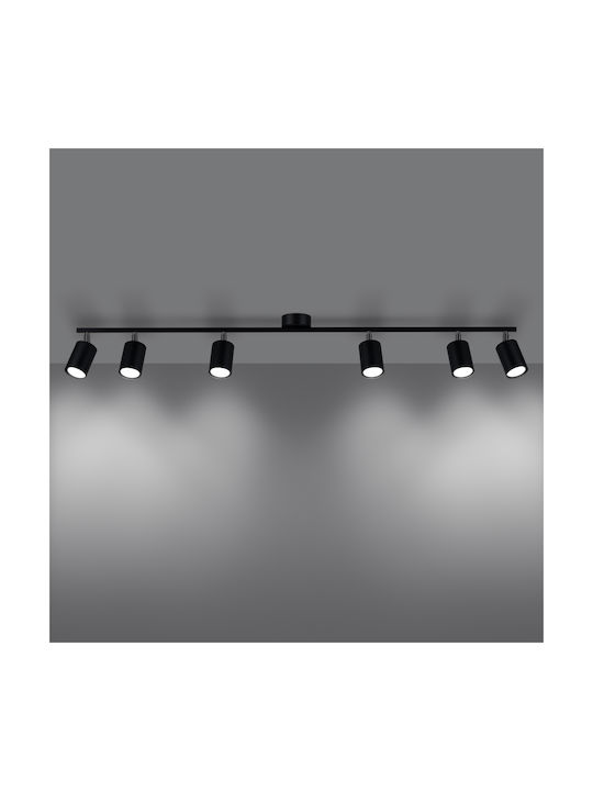 Sollux Spot mit 6 Lichtern in Schwarz Farbe