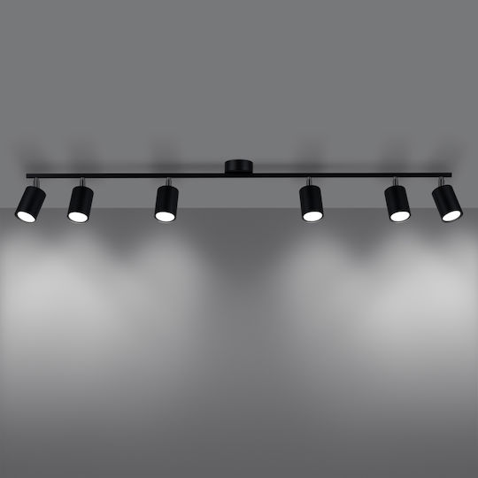 Sollux Spot mit 6 Lichtern in Schwarz Farbe
