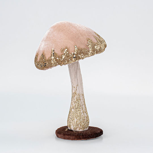 Eurolamp Weihnachtliche Stoff Figur Pilz Rosa Höhe 26cm