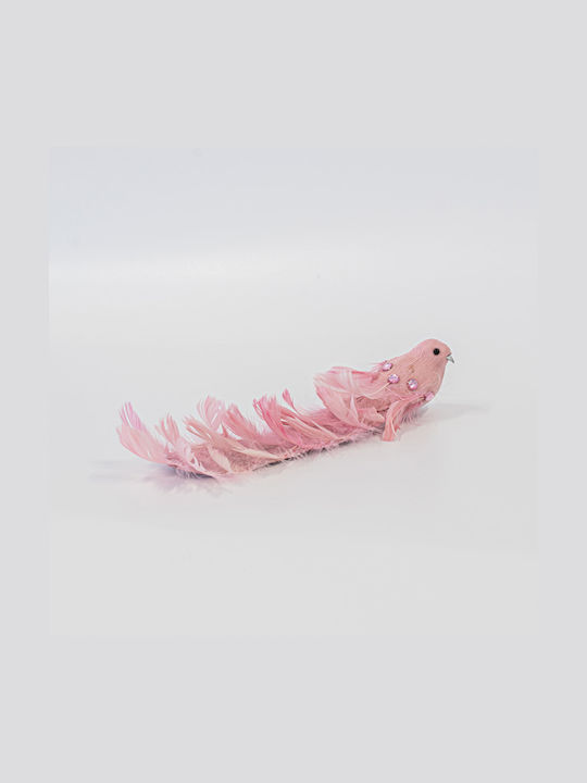 Eurolamp De Crăciun Plastică Figurină Pasăre Roz Lungime 7cm.