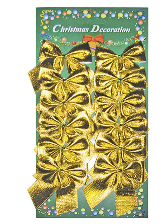 XMASfest Χριστουγεννιάτικη Φιγούρα Φιόγκος Ασημί Ύψους 6εκ. 12τμχ