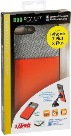 Lampa Duo Pocket Silver Line Задна корица Изкуствена кожа Магнитен Многоцветен (iPhone 8/7 Plus)