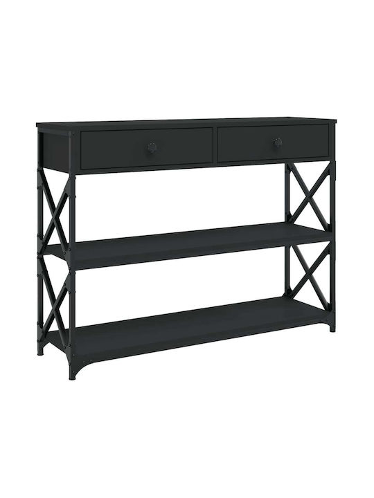 Console Table Wood & Metal Black L100xW28xH75cm