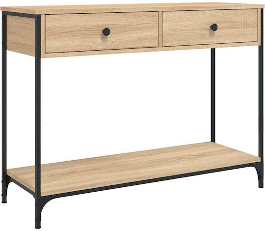 Console Table Wood & Metal Sonoma Oak L100xW34.5xH75cm