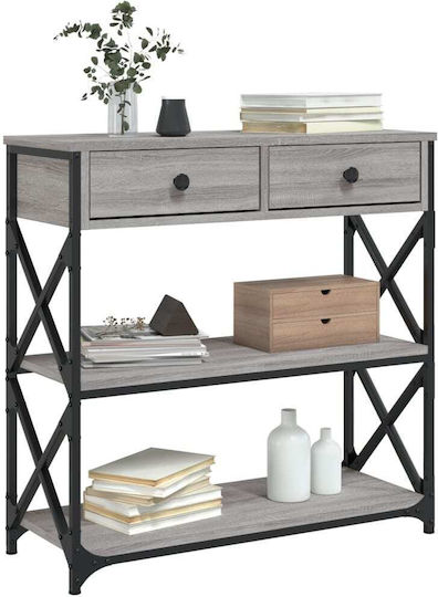 Console Table Wood & Metal Grey Sonoma L75xW28xH75cm