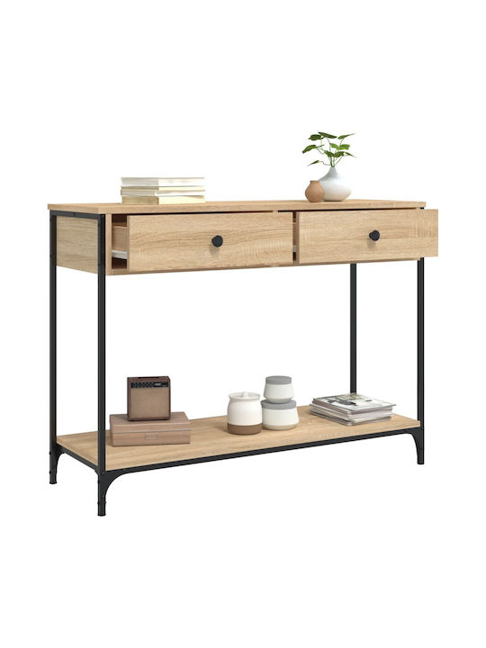 Console Table Wood & Metal Sonoma Oak L100xW34.5xH75cm