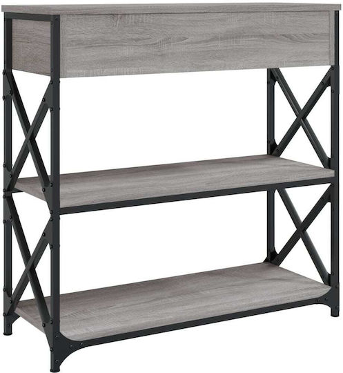 Console Table Wood & Metal Grey Sonoma L75xW28xH75cm