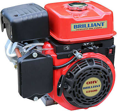 Brilliant GT600 Benzinmotor 4 Schlaganfall 181.6cc 6hp mit Kegel und Anlasser (Tankvolumen 0.6Es)