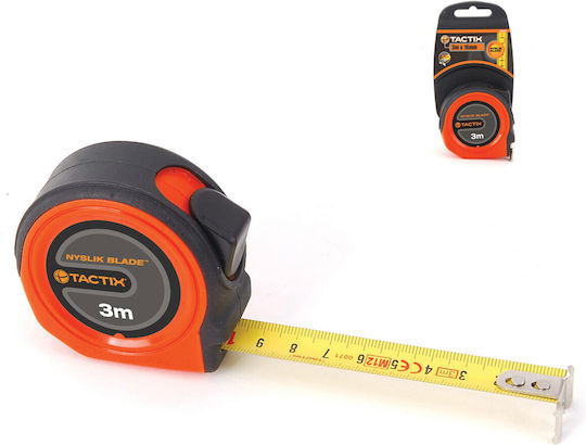 Tactix 3m Μετροταινία με Αυτόματη Επαναφορά 16mm x 3m
