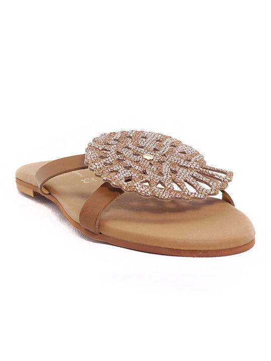 Mariella Fabiani Women's Flat Sandals in Gold Color